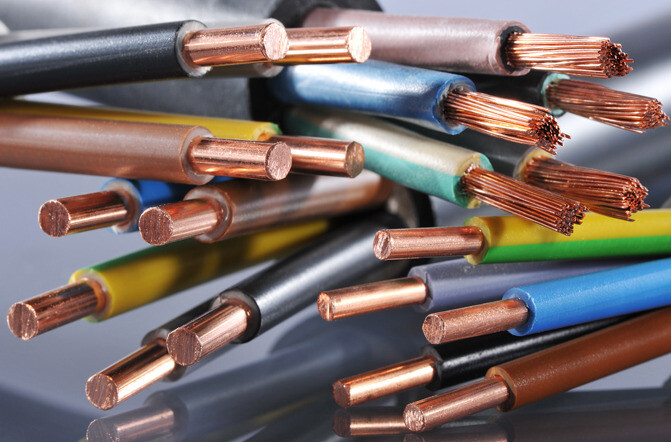 Multicolored rubber electric cables